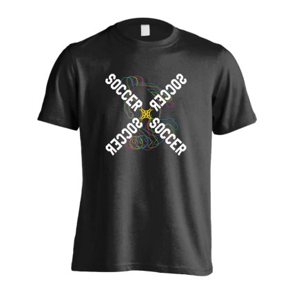 サッカー Tシャツ 半袖 メンズ ウェア レディース 練習着 ジュニア ドライ おもしろ tシャツ 速乾 名入れ スポーツ 女子 男子 チーム おしゃれ 文字入れ 「ネオンスタイルのクロスSOCCER」 アートワークスコウベ 【送料無料】