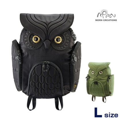 MORN CREATIONS ミミズククラシック バックパックLサイズ OW-301[ふくろう好きにはたまらない ふくろうグッズ・雑貨 フクロウのかわいい鞄 おしゃれなリュック ふくろうのリュックサック]