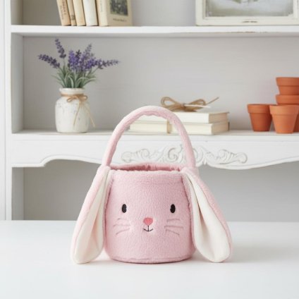 フラッフィー バニー バスケット ピンク 21.5cm ウサギ | モナミ ぬいぐるみ 雑貨 アート デザイン かわいい ファーストトイ ギフト プレゼント Mon Ami 正規輸入品