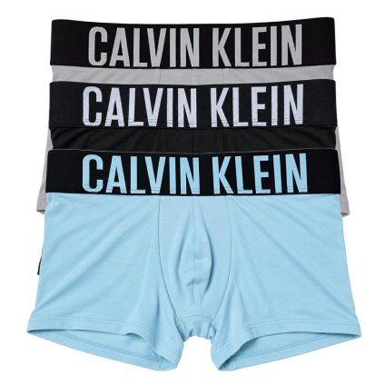カルバンクライン Calvin Klein(CK) ボクサーパンツ トランク インテンスパワー 3枚組 セット 前閉じ コットン ロゴ 下着 NB3608A 53V メンズ グレー+ブラック+ブルー