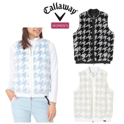 キャロウェイ ゴルフ レディース 千鳥プリントファーベスト (WOMENS) Callaway Golf C25216203 2025年秋冬モデル お誕生日祝い お祝い 記念品 30代 40代 50代 60代 母の日 お母さん 還暦祝い 敬老の日 彼女 人気プレゼント プレゼント