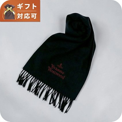 ヴィヴィアンウエストウッド VIVIENNE WESTWOOD マフラー 26-W00Q7-N401-BLACK レディースメンズブラック マフラー