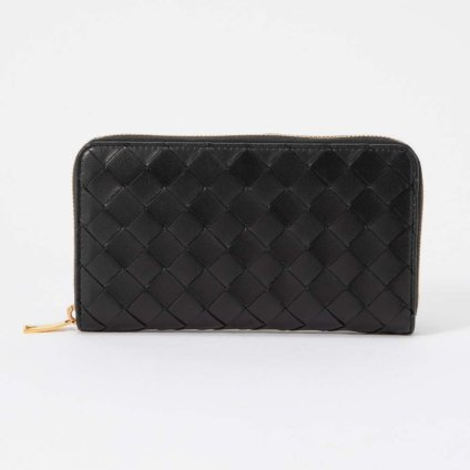ボッテガヴェネタ BOTTEGA VENETA 608053 VCPP2 長財布 レディース 財布 イントレチャート レザー ロング ラウンドファスナー ギフト INTRECCIATO ZIP AROUND WALLET ブラック