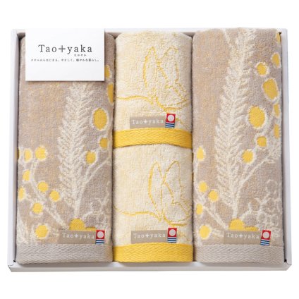 Taoyaka ミモザ フェイスタオル2P&ウォッシュタオル2P  ／タオル 日用品・ヘルスケア お中元 御中元 ギフト 暑中 残暑 お盆 初盆 新盆 お供 御供 ギフト 2026 送料無料 ギフト プレゼント プチギフト 内祝い 快気祝い 出産祝い 結婚祝い 引出物 新築祝い お返し