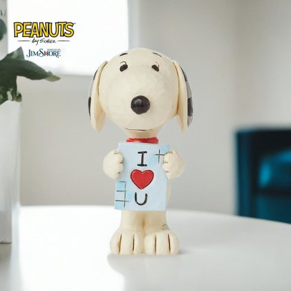 スヌーピー ウィズ ラブ サイン ミニ 8cm | ジムショア ピーナッツ グッズ フィギュア 人形 置物 彫刻 Jim Shore 正規輸入品