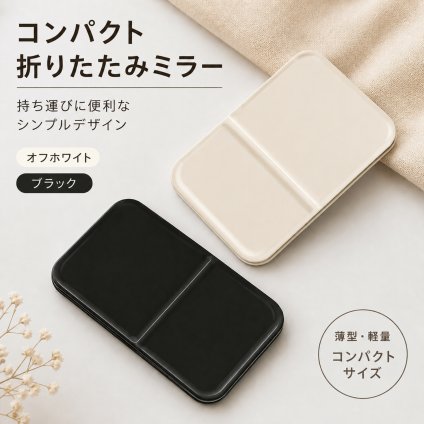 携帯ミラー 折りたたみ式 ポータブル化粧鏡 コンパクトミラー メイク直し 携帯用 ミニサイズ NB0FC6F1B5C