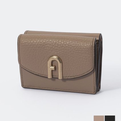 フルラ FURLA WP00218 BX0053 三つ折り財布 プリムラ Sサイズ レディース 財布 ミニ財布 レザー 本革 小銭入れ シンプル コンパクトウォレット 折りたたみ ギフト PRIMULA S COMPACT WALLET プレゼント お祝い 記念 グレージュ ブラック