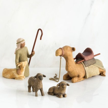 ウィローツリー Shepherd and Stable Animals - 羊飼いと動物たち 17.5cm | キリスト 降誕セット 馬小屋セット ナティビティ プレゼピオ 置物 彫刻 人形 インテリア スーザン･ローディ 正規輸入品
