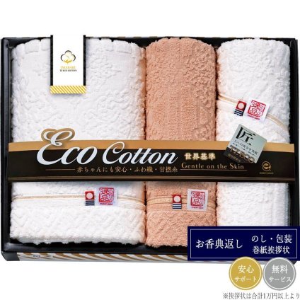 今治 お肌に優しい TZ Eco Cott バスタオルセット 3451BW