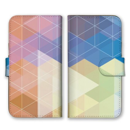 ＼全機種対応／ スマホケース 手帳型 スマホカバー 手帳タイプ スマートフォン ケース カバー トライアングル 幾何学模様 カラフル かわいい おしゃれ かっこいい カードホルダー付き カード収納 合皮 合成レザー