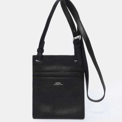 アーペーセー A.P.C. PUAAT H61717 ショルダーバッグ メンズ バッグ ミニショルダー クロスボディ 肩掛け プレゼント ロゴ 無地 シンプル 誕生日 ギフト NINO CROSSBODY POUCH ブラック