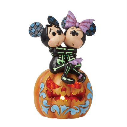ジム ショア Jim Shore ディズニー トラディション Disney Traditions ミッキー＆ミニー スケアード スケルトンズ フィギュア 置物 人形 6016596 ハロウィン インテリア