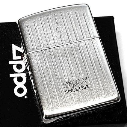 ZIPPO アーマー Lineage 1932 Vertical ジッポ ライター おしゃれ エングレービング サテンシルバー 縦ライン 彫刻 ロゴ かっこいい ギフト メンズ 渋い プレゼント