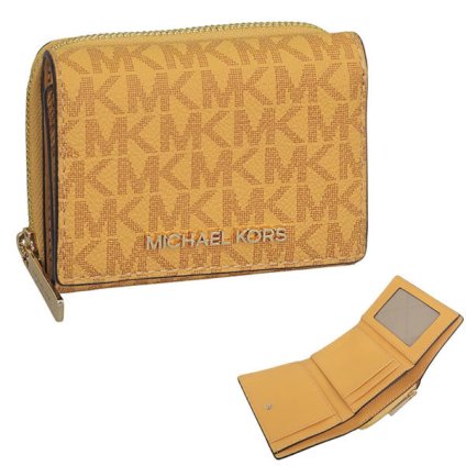 マイケルコース MICHAEL KORS 三つ折り財布 折り畳み ミニ財布 コンパクト アウトレット JET SET TRAVEL 35S4GTVZ5B 469 イエロー