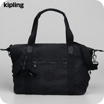 キプリング ボストンバッグ レディース ブランド Kipling アート 2WAY K21091-K59 Signature Emb 黒