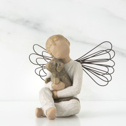 ウィローツリー天使像 Angel of Comfort - 安らぎ 9cm いぬ 子供 | おしゃれ 置物 彫刻 人形 インテリア スーザン･ローディ 正規輸入品