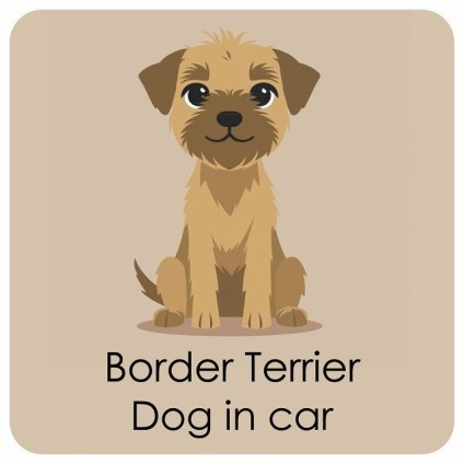 名入れ可 Border Terrier ボーダーテリア カーステッカー シール 犬 パステル くすみカラー スタイル アニメ風 13x13cm 正方形 防水 屋外 屋内 ドッグオンボード デカール