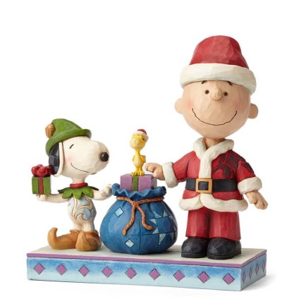 チャーリーブラウン スヌーピー クリスマス ヘルパー 15cm クリスマス | ジムショア ピーナッツ グッズ フィギュア 人形 置物 彫刻 Jim Shore 正規輸入品