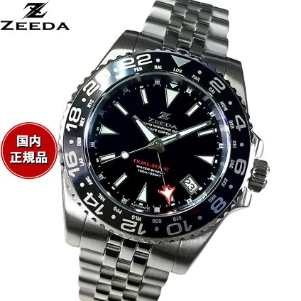 ジーダ ZEEDA デュアルゾーン DUAL-ZONE PIANO BLACK 腕時計 メンズ 自動巻き GMT DU-BK