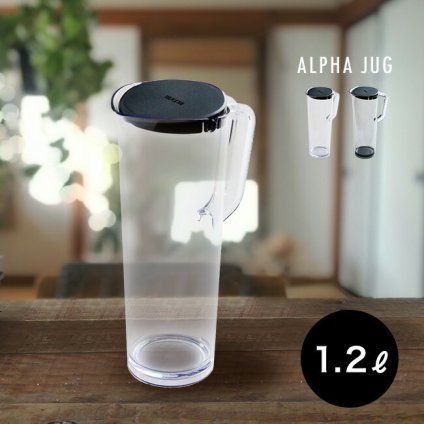 TAKEYA タケヤ アルファジャグ 1.2L[冷水筒 麦茶ポット ピッチャー 洗いやすい 冷蔵庫 ドアポケット 収納 お茶 水 大容量 熱湯 対応 耐熱 ボトル ジャグ 麦茶 容器 パッキン なし]