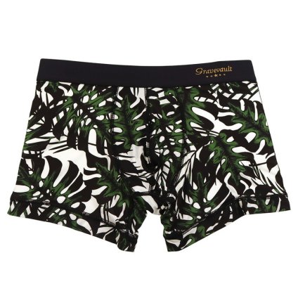 グレイブボールト：MONSTERA LEAF ボクサーパンツ (リーフブラック)[ボクサーパンツ/ 男性下着/ メンズインナー/人気ブランド/おすすめギフト/誕生日プレゼント/メンズファッション]