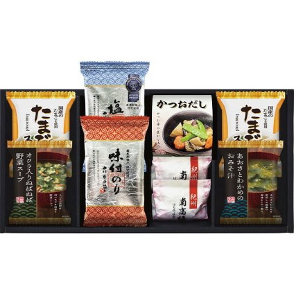 海苔食べくらべバラエティセット [26-7612-037] YU-252 有明海産味付のり 有明海産塩のり 紀州南高梅 フリーズドライたまごスープ かつおだし 詰め合わせ セット ギフト 出産内祝い 結婚内祝い お返し 内祝い