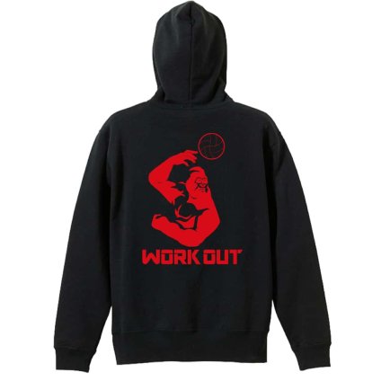 バレーボール パーカー プルオーバー メンズ レディース ジュニア 練習着 裏パイル おもしろ 名入れ スウェット おしゃれ キッズ 大きいサイズ 文字入れ無料 「ゴリラワークアウト バレー」 アートワークスコウベ 【送料無料】