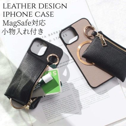iphone ケース 小銭入れ付き レザー iphone17 iphone16 iphone15 iphone14 iphone13 SE マグセーフ magsafe 財布 ウォレット アイフォン 17 16 15 14 13 12 se3 magsafe対応 小物入れ ポーチ マグネット カード収納 カードケース 17e 17pro 16pro 13mini メタリック 送料無料