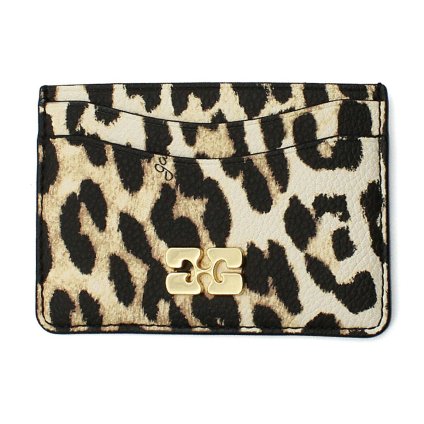 ガニー GANNI カードケース カードホルダー 薄型 B3010076-859 Bou Card Holder レディース アーモンドミルク（レオパード） 海外正規品