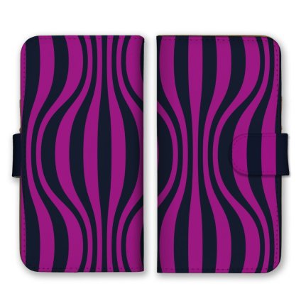 ＼全機種対応／ スマホケース 手帳型 スマホカバー 手帳タイプ スマートフォン ケース カバー ライン 曲線 ストライプ トリック ピンク かわいい おしゃれ カードホルダー付き カード収納 合皮 合成レザー