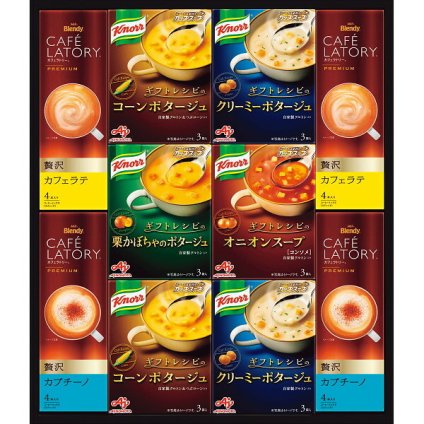 味の素 クノールスープ ＆ コーヒーギフト [26-0451-070] KGC-30Y スープギフト カップスープ カフェラトリー スティック カフェラテ カプチーノ 詰合せ お中元 お歳暮 内祝い 出産内祝い 快気祝い 御礼 ギフト