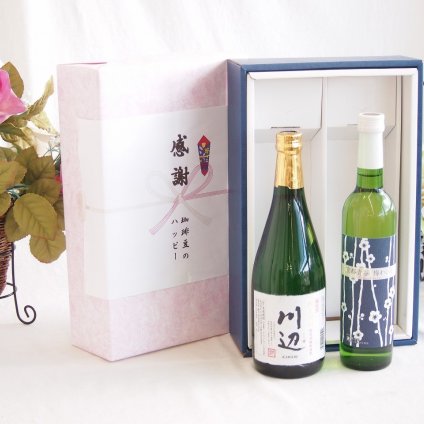 感謝の贈り物ボックス フルーティーな香り球磨焼酎と国産ワインセット(塩尻ナイアガラスパークリング白ワインやや甘口(長野県)720ml純米焼酎川辺(熊本県)720ml