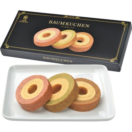 2層バウムクーヘン 3個 [26-0528-073] HAN-06B 焼き菓子 洋菓子 キャラメル ストロベリー 抹茶 ミルク 詰め合わせ セット カラフル お菓子 スイーツ プチギフト 手土産 ギフト プレゼント