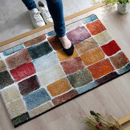 玄関マット トルコ製 ウィルトン織り 約60×90cm 抗菌防臭 消臭機能 へたりにくい