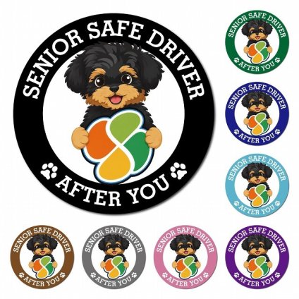 カーサイン 高齢者マーク SENIOR SAFE DRIVER ヨープー マグネット 強力 直径13cm 肉球 日本製 車 ステッカー