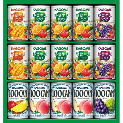 【直送】カゴメ すこやかファミリーギフト 15本 [26-0435-040] KSR-20H 野菜生活100 フルーツジュース 野菜ジュース 100パーセント 果汁 詰め合わせ セット 飲み物 飲料 お中元 お歳暮 内祝い 出産祝い 結婚祝い ギフト