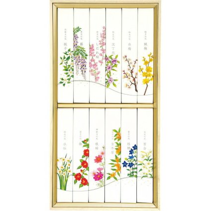 【直送】カメヤマ 名香 月の花 12種入り 桐箱入り [26-0503-089] I13500912 お線香 アソート 詰め合わせ 四季の花々 贈答用 進物線香 御供 お供え 喪中見舞い 仏壇 ギフト