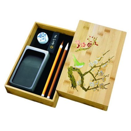 【ギフト対応無料】硯箱セット 竹製 鉄仙蒔絵 (KB723-901) ※送料無料(北海道・沖縄は除く)
