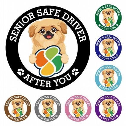 カーサイン 高齢者マーク SENIOR SAFE DRIVER ペキックス ステッカー シール 直径13cm 肉球 日本製 車