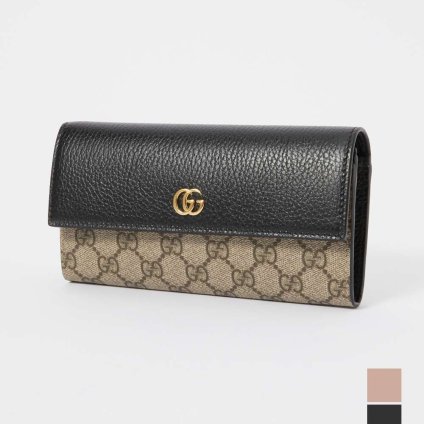 グッチ GUCCI 456116 17WAG 長財布 レディース 財布 GG マーモント コンチネンタル ウォレット レザー ロングウォレット ロゴ ダブルG プレゼント ブランド おしゃれ ギフト お祝い 記念 GG MARMONT CONTINENTAL WALLET ブラック×ベージュ ダスティピンク×ベージュ
