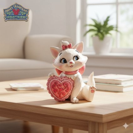 マリー ハートを抱えて 8.8cm おしゃれキャット | ディズニー トラディションズ ジムショア グッズ フィギュア 人形 置物 彫刻 Jim Shore 正規輸入品