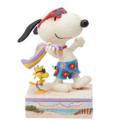 スヌーピー ウッドストック ビーチにて 13cm | ジムショア ピーナッツ グッズ フィギュア 人形 置物 彫刻 Jim Shore 正規輸入品