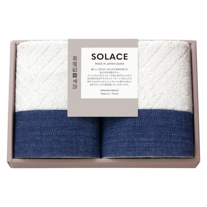 SOLACE(ソラス) 日本製 ハンドタオル2P  ／タオル 日用品・ヘルスケア お中元 御中元 ギフト 暑中 残暑 お盆 初盆 新盆 お供 御供 ギフト 2026 送料無料 ギフト プレゼント プチギフト 内祝い 快気祝い 出産祝い 結婚祝い 引出物 新築祝い お返し