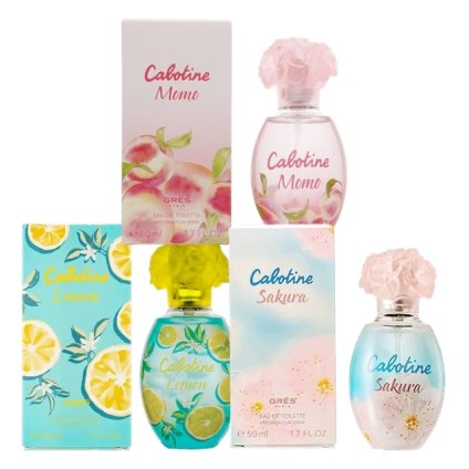 グレ カボティーヌ  オードトワレ 50ml 3種セット レモン + モモ + サクラ 50mlx3  |  Gres  香水（レディース） 美容グッズ コスメ化粧品 誕生日 クリスマス ホワイトデー 結婚記念日 ウエディングギフト 母の日 送別会 バレンタインデー 女性 彼女 妻奥さん 母お母さん 女
