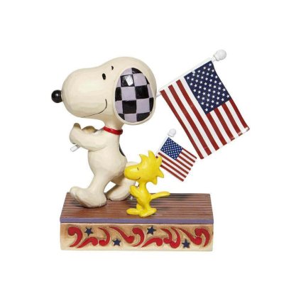 スヌーピー ウッドストック アメリカンフラッグ 11cm | ジムショア ピーナッツ グッズ フィギュア 人形 置物 彫刻 Jim Shore 正規輸入品