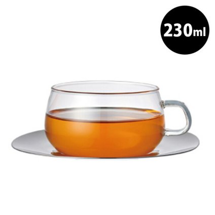 即納 KINTO キントー UNITEA ユニティ カップ＆ソーサー 230ml ステンレス 8337 264910[シンプルなデザインのカップとソーサーのセット kintoのおしゃれなティーカップとステンレス皿 かわいいキッチン雑貨]
