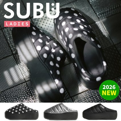 スブ プラットフォーム サンダル 厚底 レディース SUBU PLATFORM ドット ブラック シルバー 正規品 冬用サンダル ルームシューズ 外履き 2026 秋冬 スリッポン 履きやすい 痛くない 防寒 正規販売店