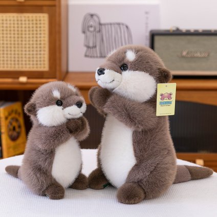 カワウソ ぬいぐるみ ふわふわ 可愛い アニマルドール 磁石入り 抱き枕 おもちゃ インテリア 子供 ギフト プレゼント 柔らかい マスコット