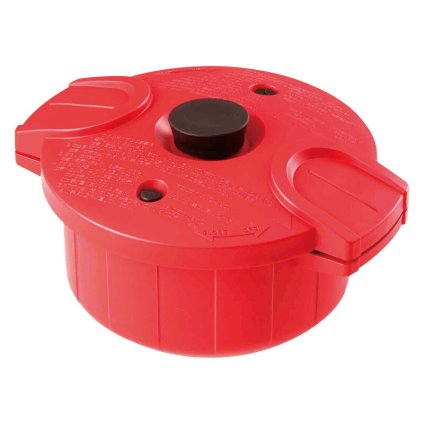 実りの秋の贈り物 電子レンジ圧力鍋 極み味 レッド 25.1×21.2×13.7cm 2.3L ポリプロピレン、ポリアセタール、シリコーン、テフロン樹脂、鉄、ステンレス鋼