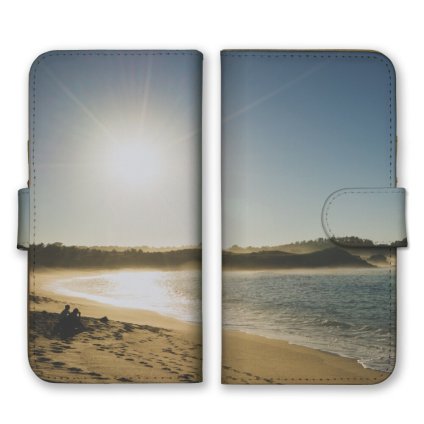 ＼全機種対応／ スマホケース 手帳型 スマホカバー 手帳タイプ スマートフォン ケース カバー 写真 風景 海 波 砂浜 南の島 日差し 夏 おしゃれ かっこいい カードホルダー付き カード収納 合皮 合成レザー